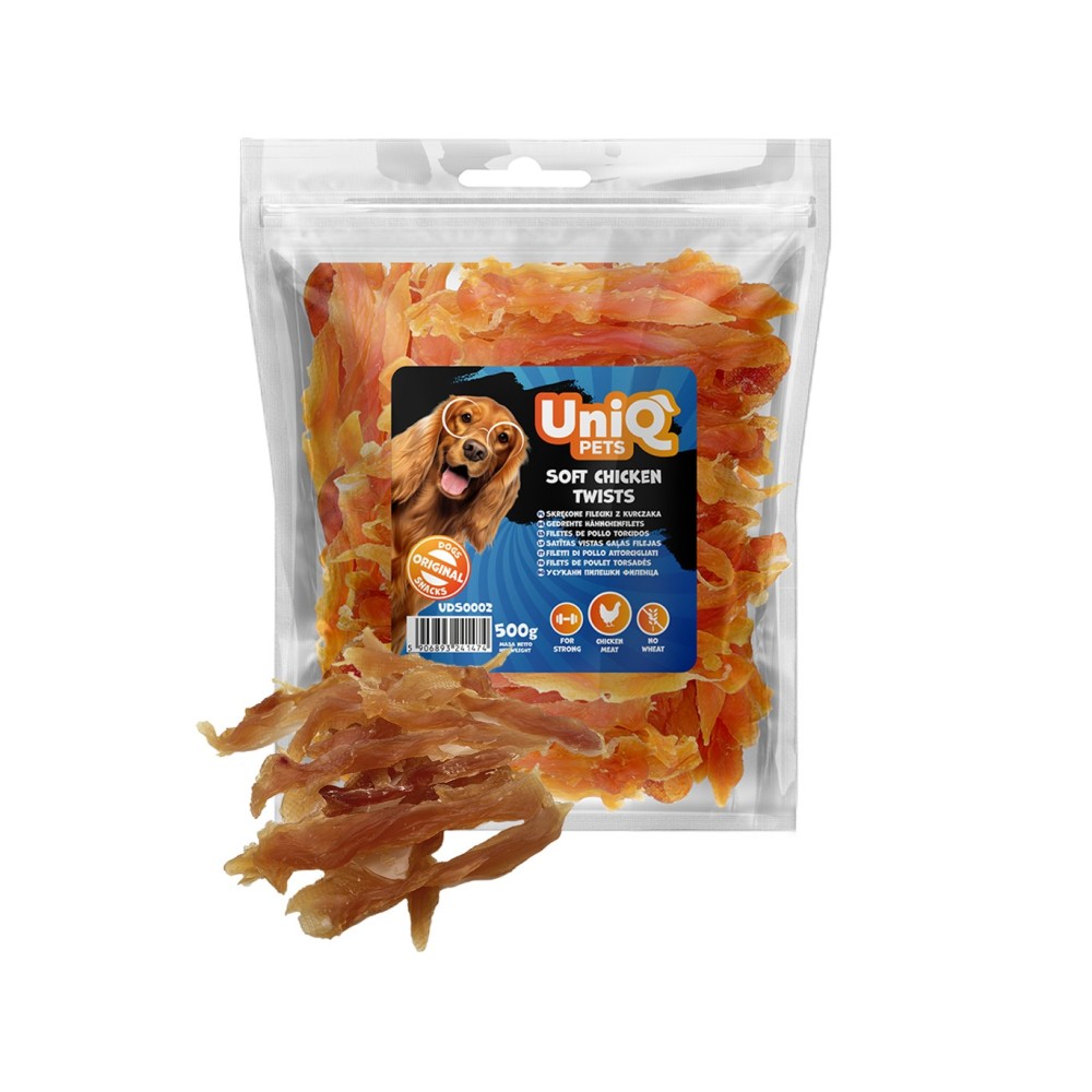 Uniq 500gr Λιχουδιά για Σκύλους Μαλακά Στριφτά Κομμάτια με Κοτόπουλο