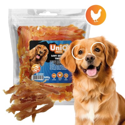Uniq 500gr Λιχουδιά για Σκύλους Μαλακά Στριφτά Κομμάτια με Κοτόπουλο