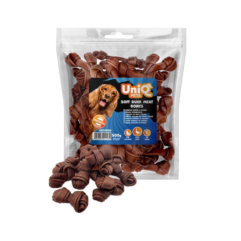 Uniq 500gr Λιχουδιά για Σκύλους σε Σχήμα Κόκκαλα με Πάπια