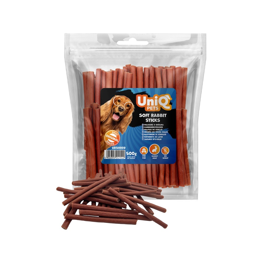 Uniq 500gr Λιχουδιά για Σκύλους Μαλακά Στικς με Κουνέλι