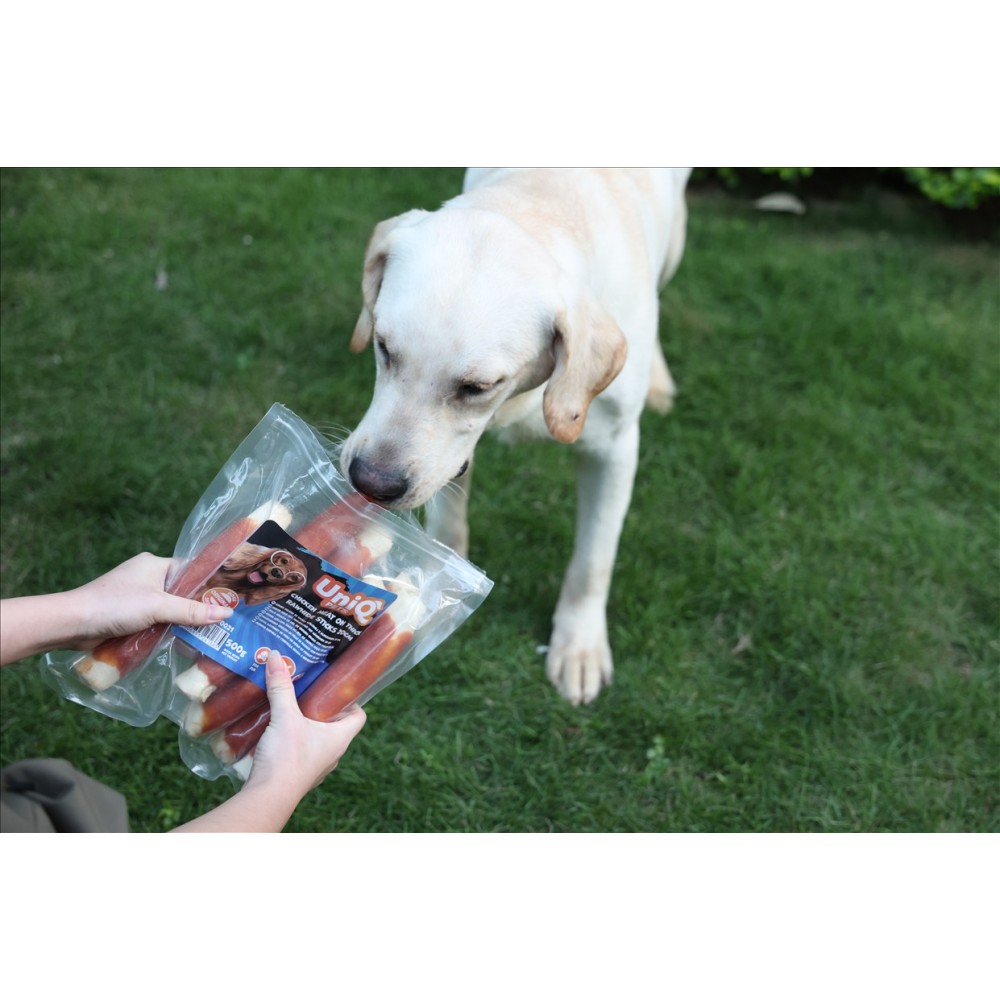 Uniq 500gr Λιχουδιά για Σκύλους Στικς από Χοντρό Δέρμα Τυλιγμένα με Κοτόπουλο 20εκ