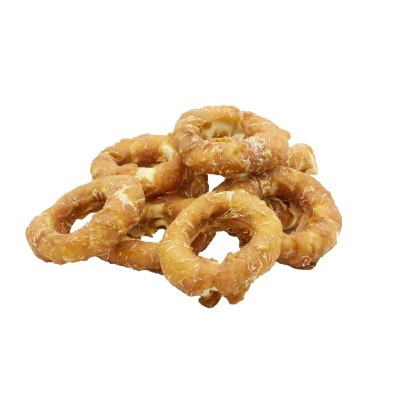 Uniq 500gr Λιχουδιά για Σκύλους Δαχτυλίδια από Δέρμα Τυλιγμένα με Κοτόπουλο 10εκ