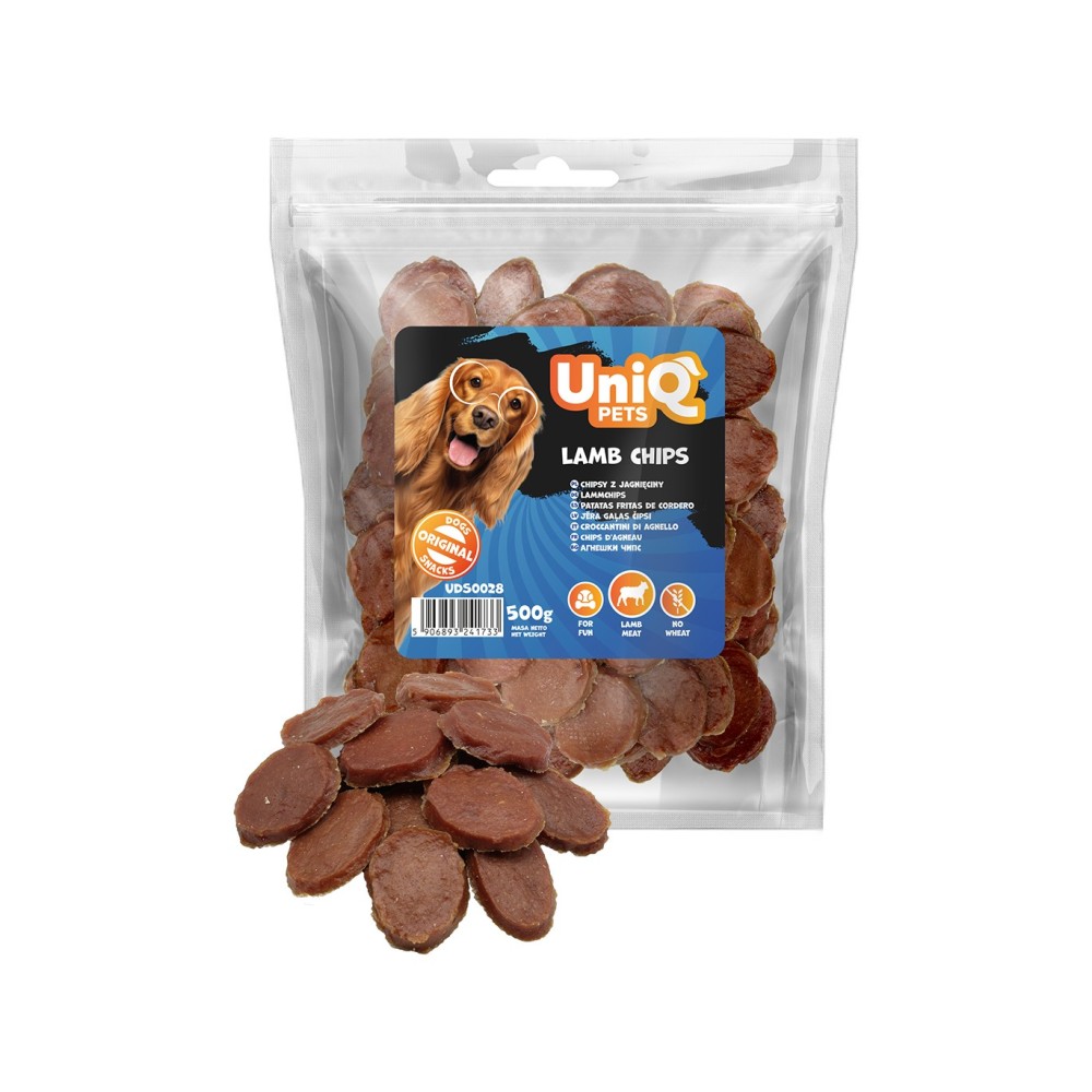 Uniq 500gr Λιχουδιά για Σκύλους Τσιπς με Αρνί