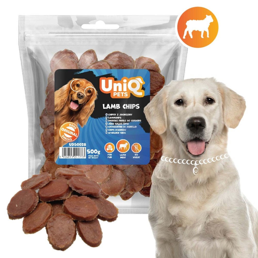 Uniq 500gr Λιχουδιά για Σκύλους Τσιπς με Αρνί