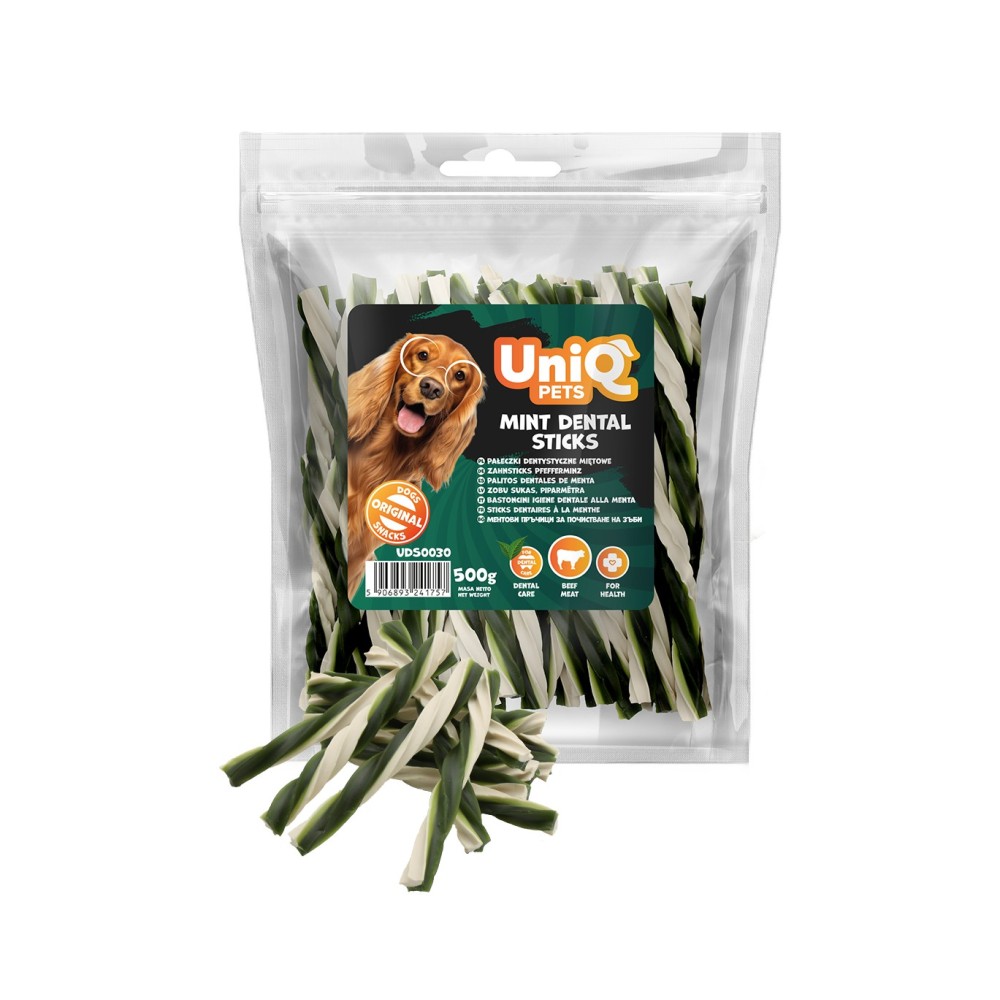 Uniq 500gr Λιχουδιά για Σκύλους Οδοντικά Στικς με Μέντα