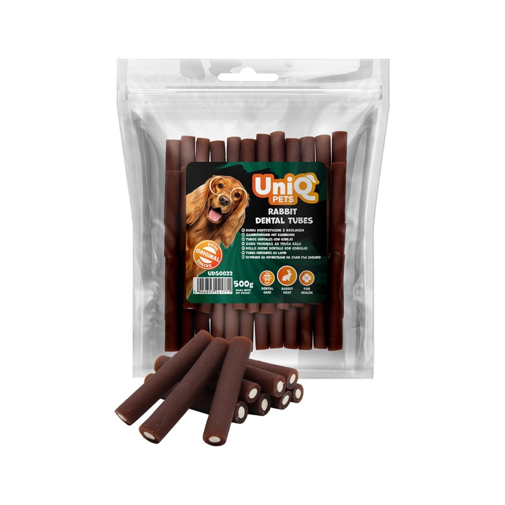 Uniq 500gr Λιχουδιά για Σκύλους Οδοντιατρικοί Σωλήνες με Κουνέλι