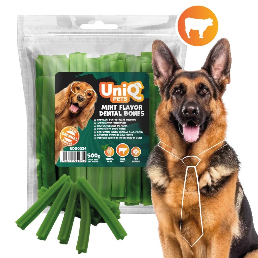 Uniq 500gr Λιχουδιά για Σκύλους Οδοντικά Κόκκαλα με Γεύση Μέντας