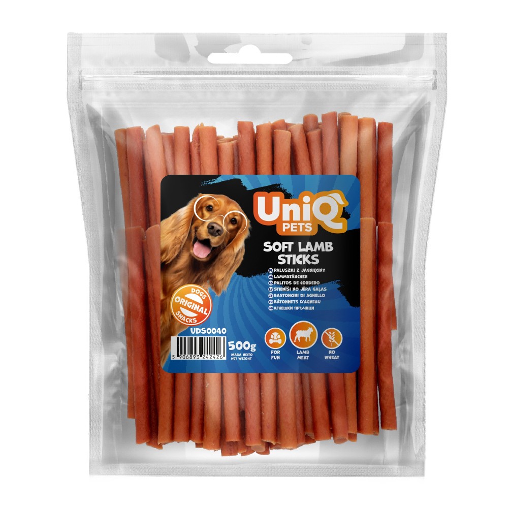 Uniq 500gr Λιχουδιά για Σκύλους Μαλακές Λωρίδες Αρνί
