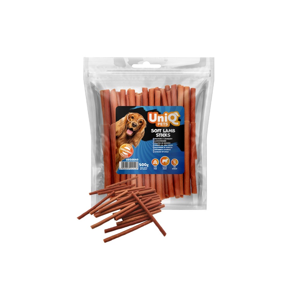 Uniq 500gr Λιχουδιά για Σκύλους Μαλακές Λωρίδες Αρνί