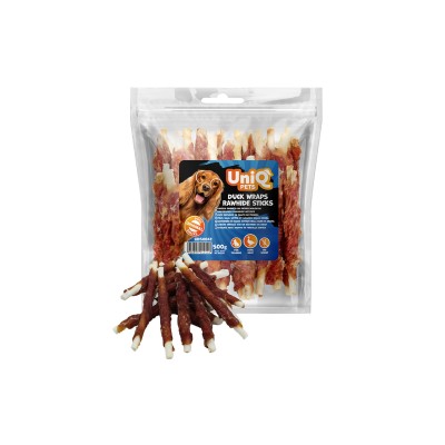 Uniq 500gr Λιχουδιά για Σκύλους Στικς με Δέρμα Τυλιγμένο με Πάπια