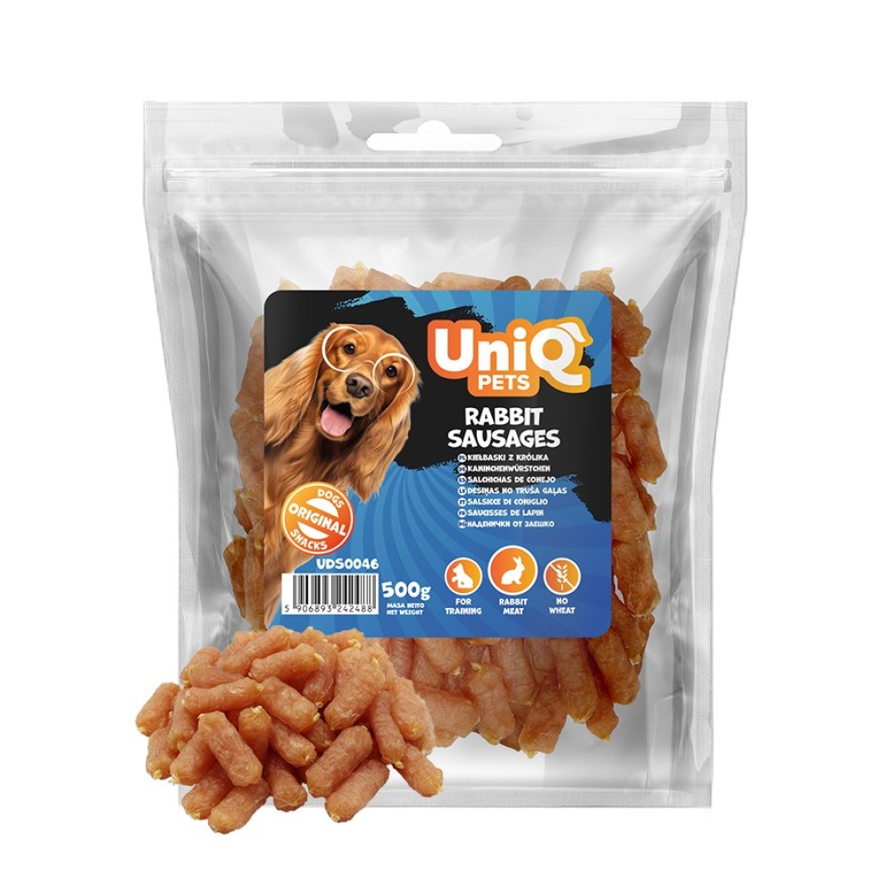 Uniq 500gr Λιχουδιά για Σκύλους Λουκάνικα με Κουνέλι