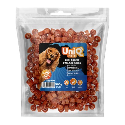 Uniq 500gr Λιχουδιά για Σκύλους Μίνι Ρολάκια με Κουνέλι και Πόλοκ