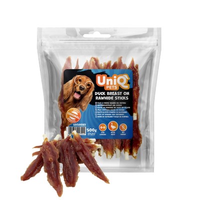 Uniq 500gr Λιχουδιά για Σκύλους Στικς από Δέρμα Τυλιγμένα με Στήθος Πάπιας