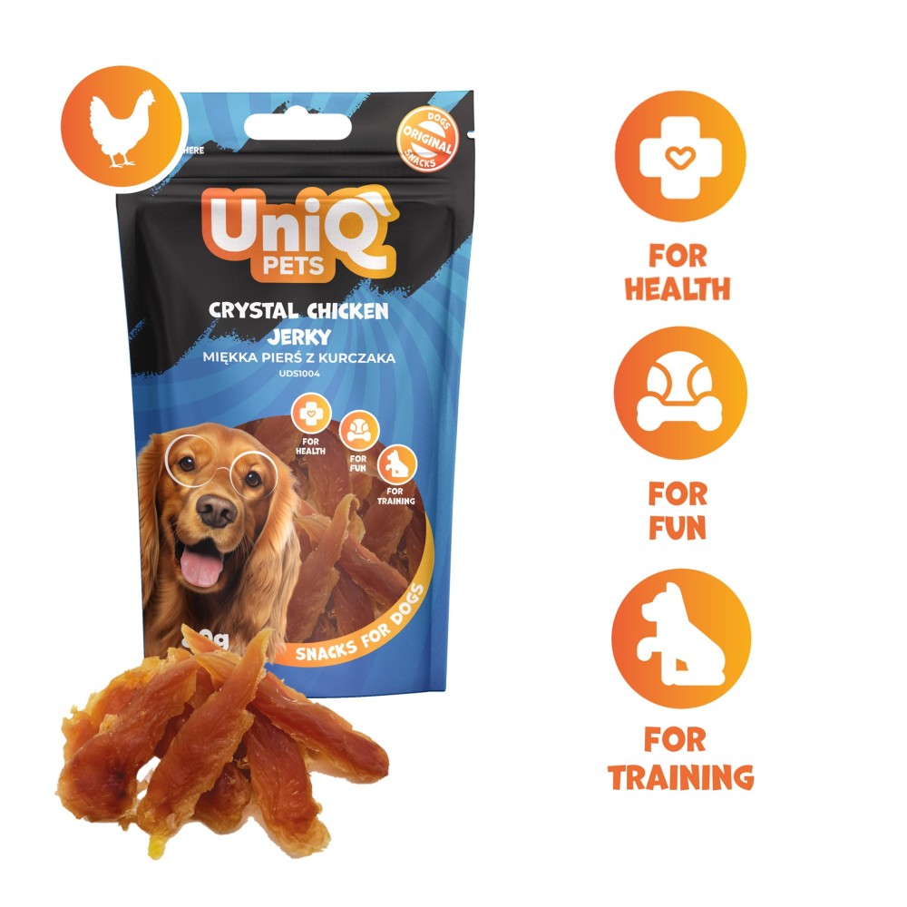 Uniq 80gr Λιχουδιά για Σκύλους Κομμάτια Κοτόπουλου