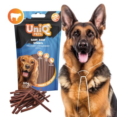 Uniq 80gr Λιχουδιά για Σκύλους Μαλακά Στικς με Μοσχάρι