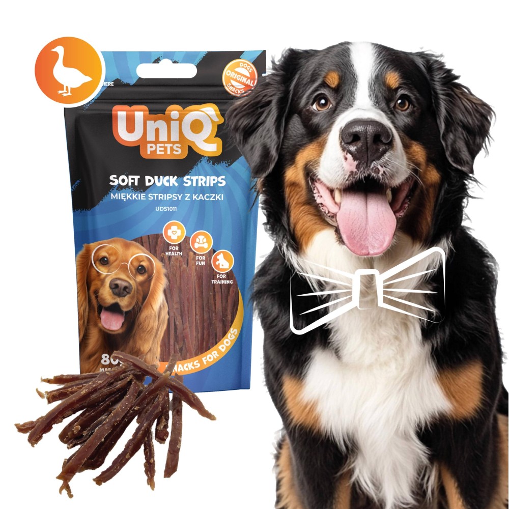 Uniq 80gr Λιχουδιά για Σκύλους Μαλακές Λωρίδες με Πάπια