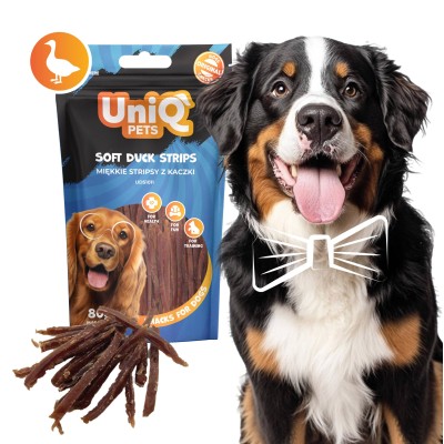 Uniq 80gr Λιχουδιά για Σκύλους Μαλακές Λωρίδες με Πάπια