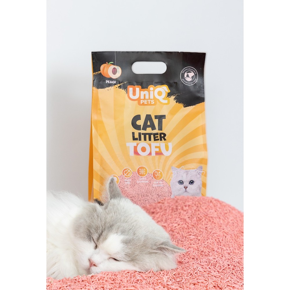 Uniq Βιοδιασπώμενο τόφου 6Lt Άμμος Γάτας PEACH