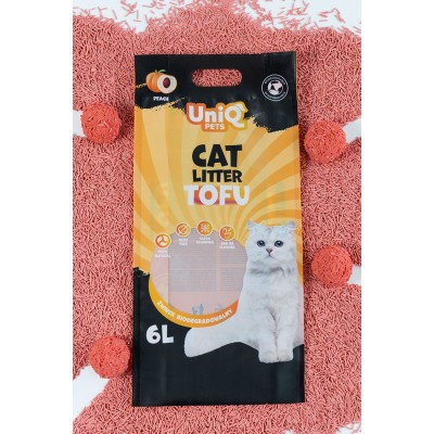 Uniq Βιοδιασπώμενο τόφου 6Lt Άμμος Γάτας PEACH
