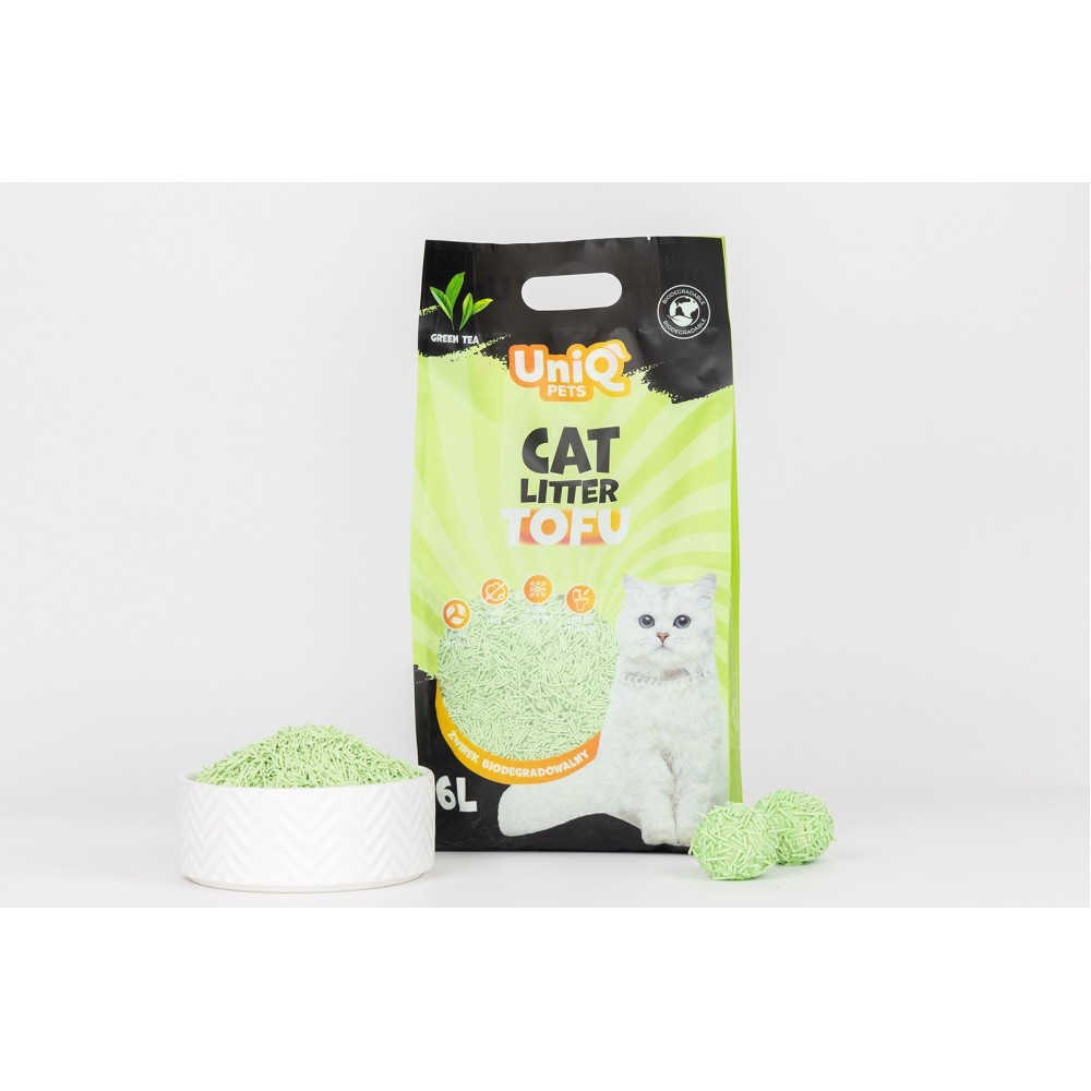 Uniq Βιοδιασπώμενο τόφου 6Lt Άμμος Γάτας GREEN TEA