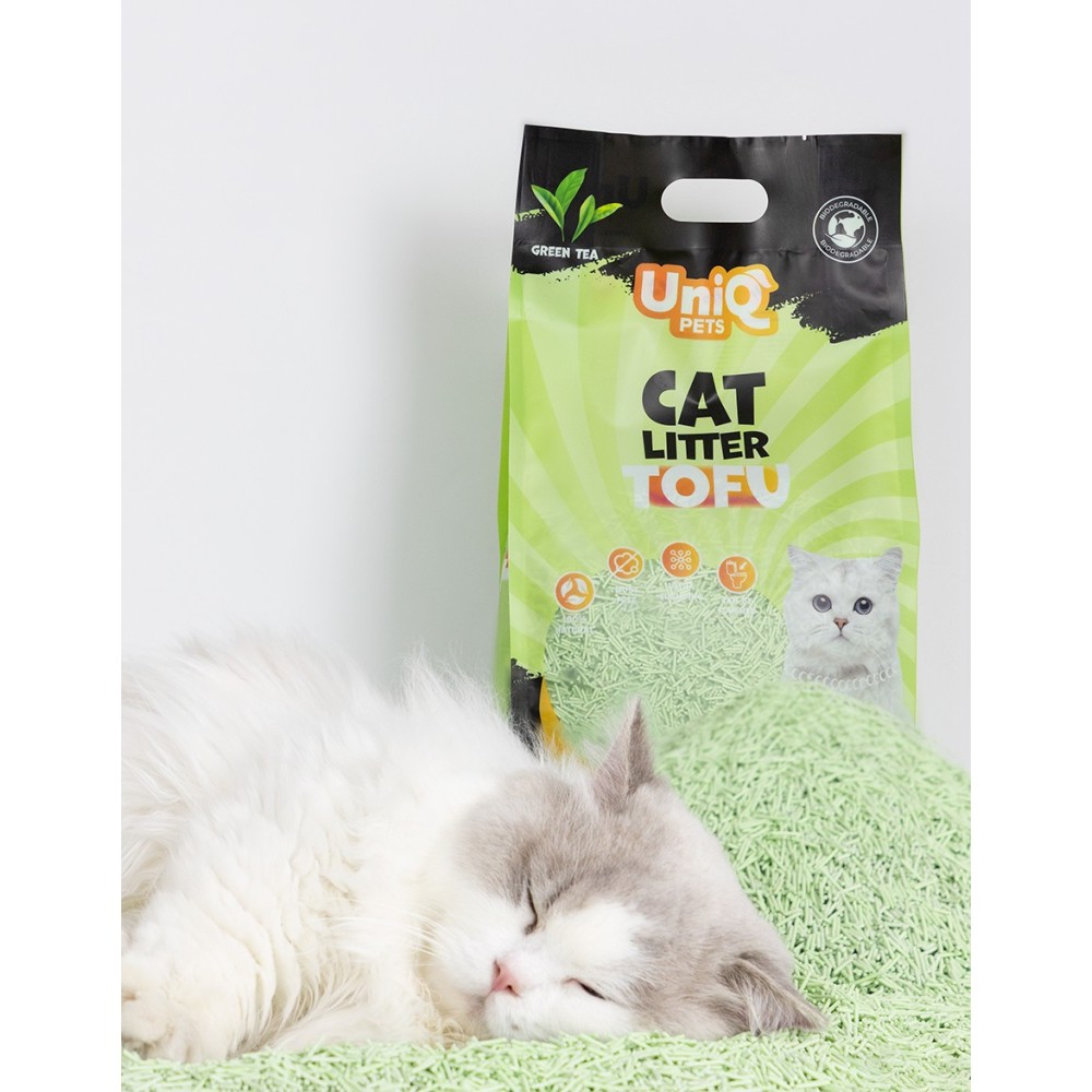 Uniq Βιοδιασπώμενο τόφου 6Lt Άμμος Γάτας GREEN TEA