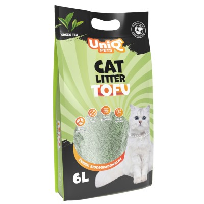 Uniq Βιοδιασπώμενο τόφου 6Lt Άμμος Γάτας GREEN TEA