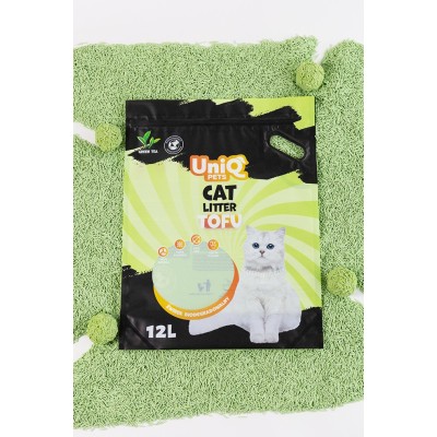 Uniq Βιοδιασπώμενο τόφου 12Lt Άμμος Γάτας GREEN TEA