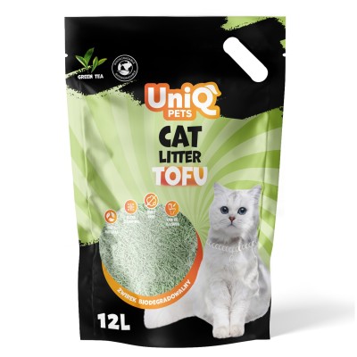 Uniq Βιοδιασπώμενο τόφου 12Lt Άμμος Γάτας GREEN TEA