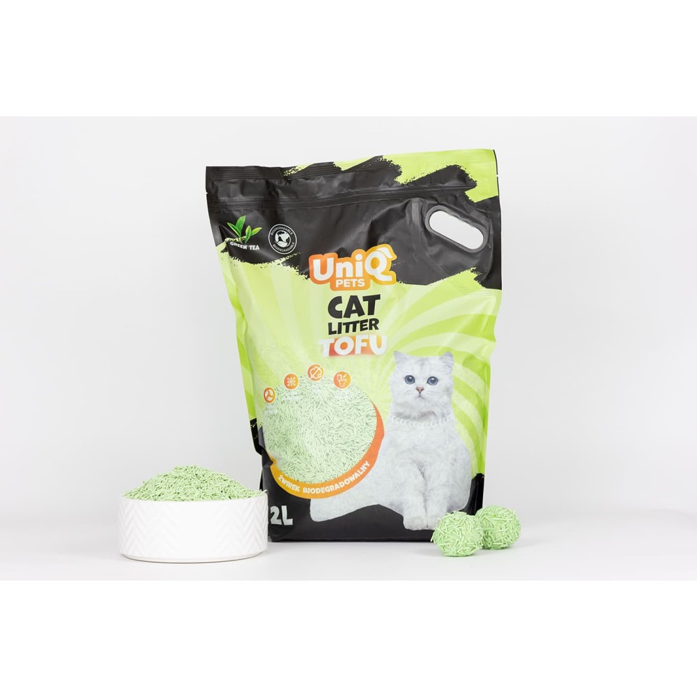 Uniq Βιοδιασπώμενο τόφου 12Lt Άμμος Γάτας GREEN TEA