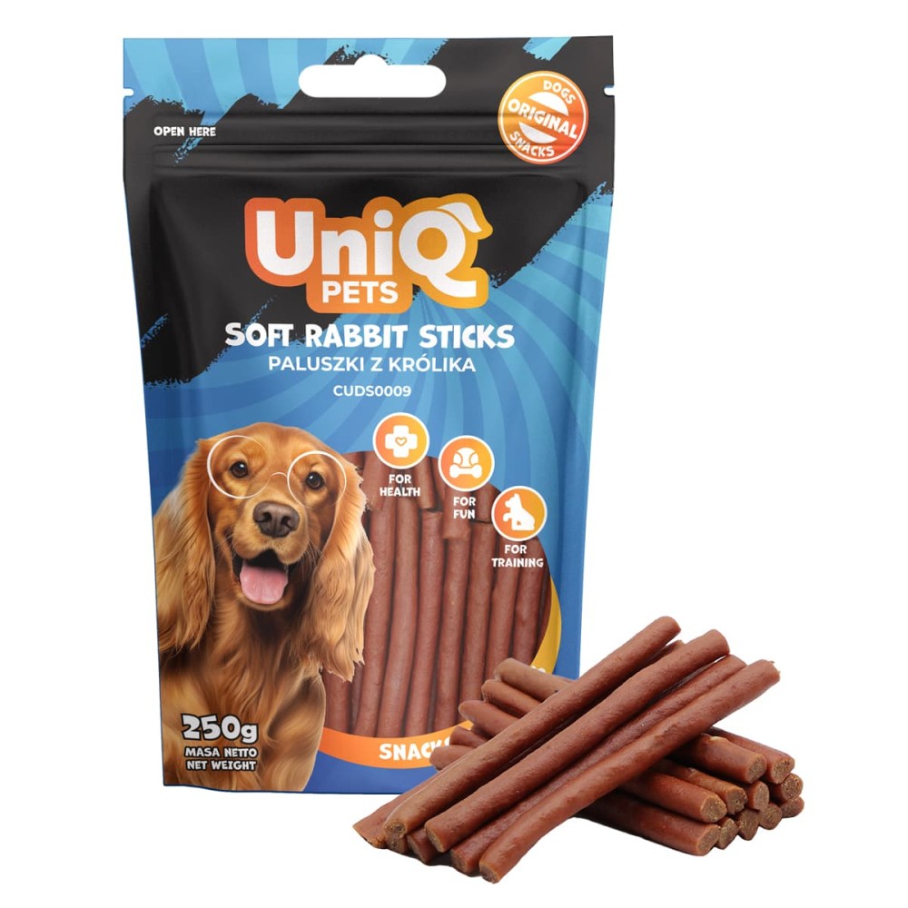 Uniq 250gr Λιχουδιά για Σκύλους Μαλακά Στικς με Κουνέλι