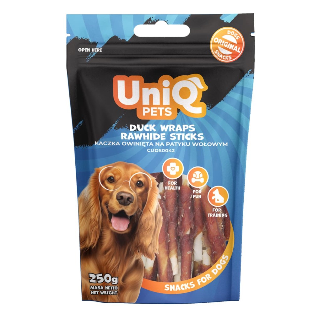 Uniq 250gr Λιχουδιά για Σκύλους Στικς με Δέρμα Τυλιγμένο με Πάπια