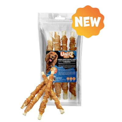 Uniq 320gr Λιχουδιά για Σκύλους Στικς από Δέρμα Τυλιγμένα με Κοτόπουλο 28cm