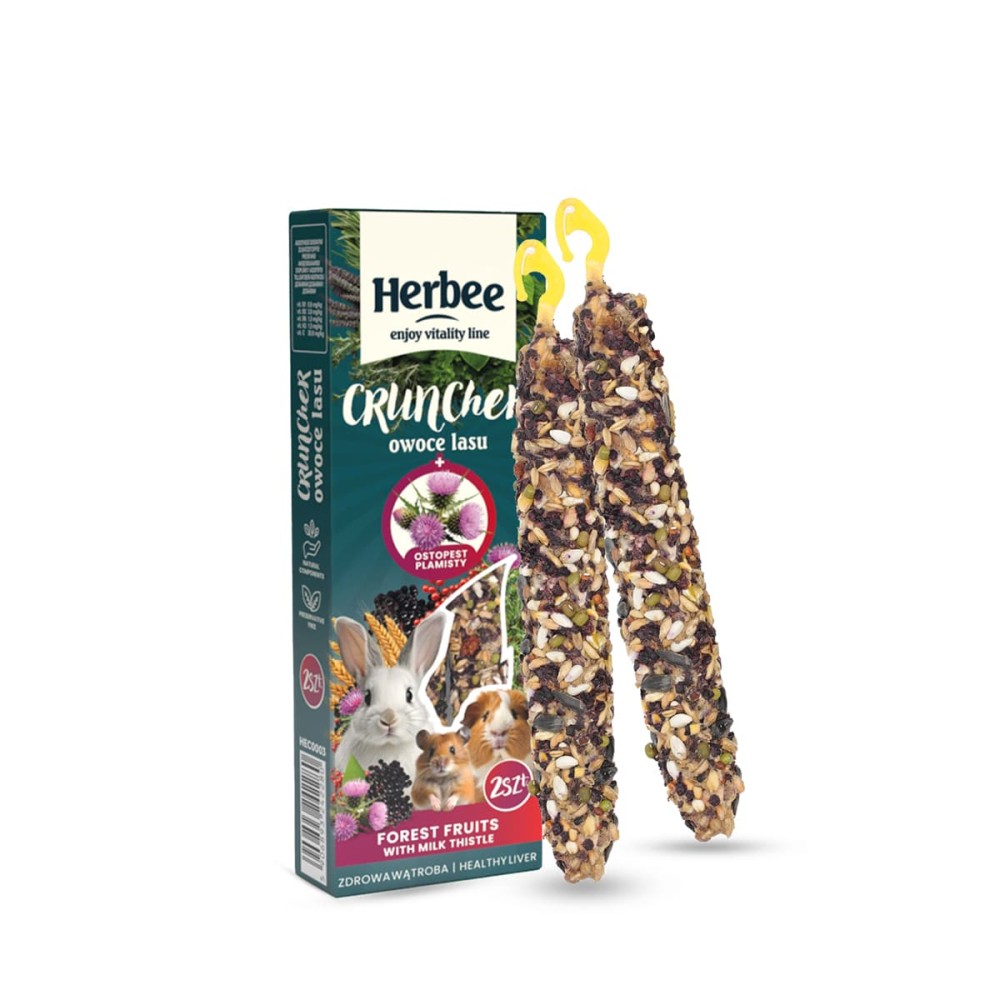 Herbee Cruncher 115gr Τροφή για Τρωκτικά και Κουνέλια με Φρούτα του Δάσους και Γαϊδουράγκαθο