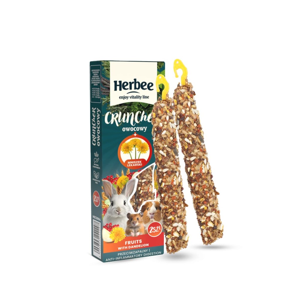 Herbee Cruncher 115gr Τροφή για Τρωκτικά και Κουνέλια με Φρούτα και Πικραλίδα