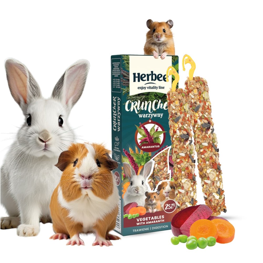 Herbee Cruncher 115gr Τροφή για Τρωκτικά και Κουνέλια με Λαχανικά και Αμάραντο