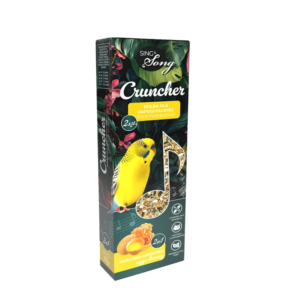 SING&SONG CRUNCHER 85gr Τροφή για Παπαγαλάκια 2 σε 1 με Αυγό και Μέλι