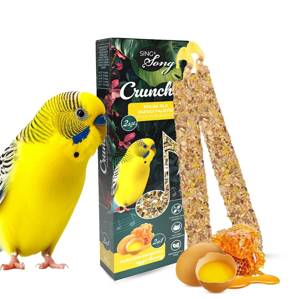 SING&SONG CRUNCHER 85gr Τροφή για Παπαγαλάκια 2 σε 1 με Αυγό και Μέλι
