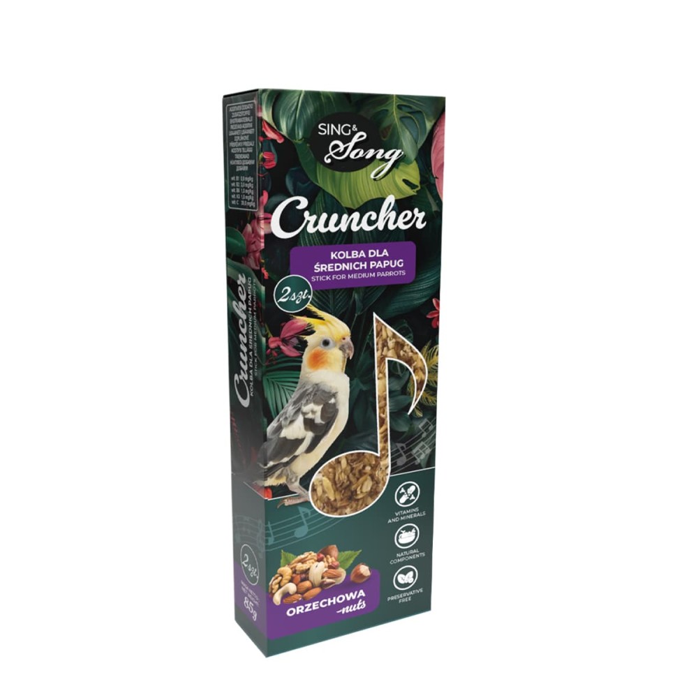 SING&SONG CRUNCHER 85gr Τροφή για Μεσαίου Μεγέθους Παπαγάλους με Ξηρούς Καρπούς