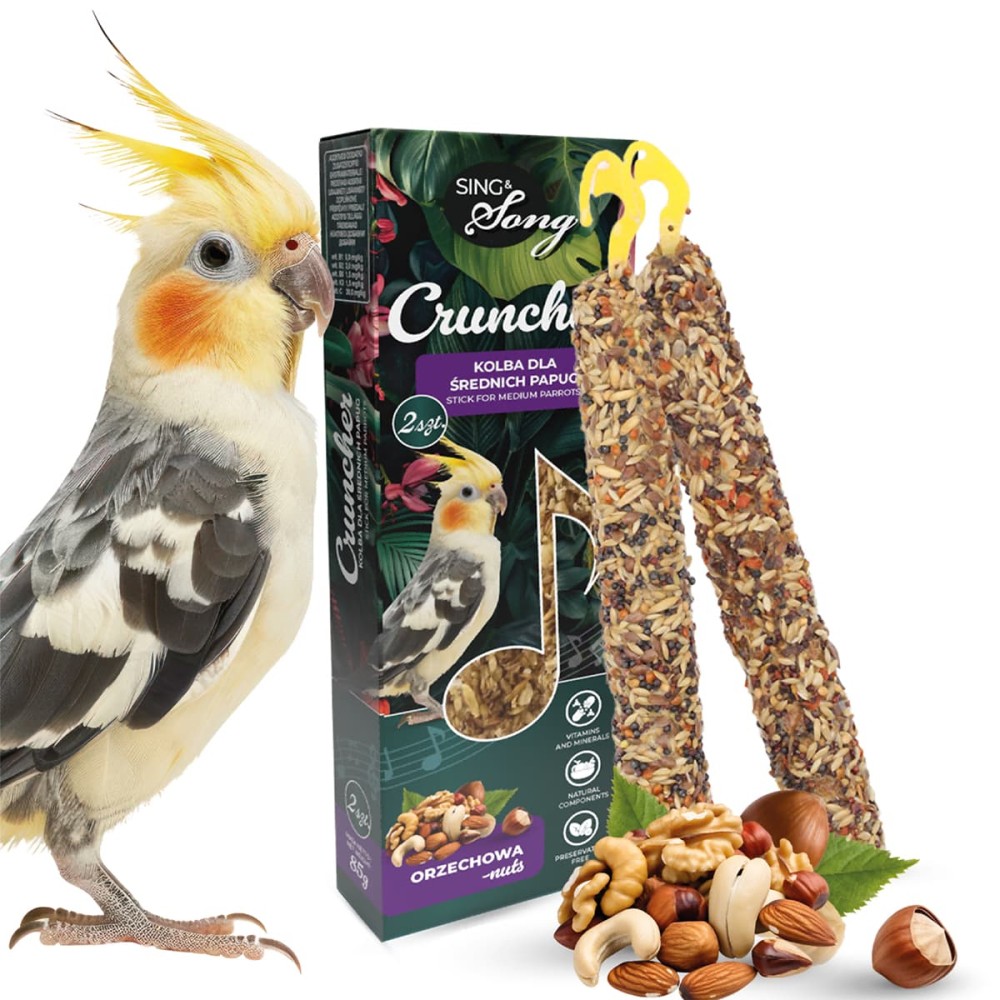 SING&SONG CRUNCHER 85gr Τροφή για Μεσαίου Μεγέθους Παπαγάλους με Ξηρούς Καρπούς