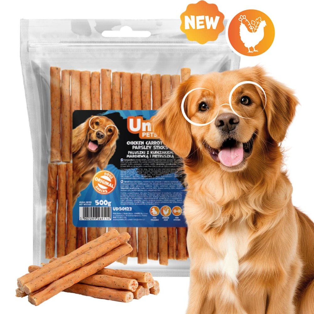 Uniq 500gr Λιχουδιά για Σκύλους Στικς με Κοτόπουλο, Καρότο και Μαϊντανό