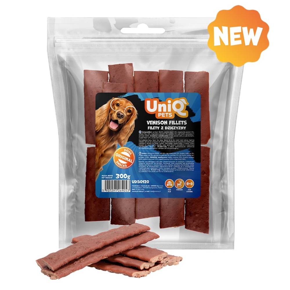 Uniq 300gr Λιχουδιά για Σκύλους Φιλέτα Ελαφιού