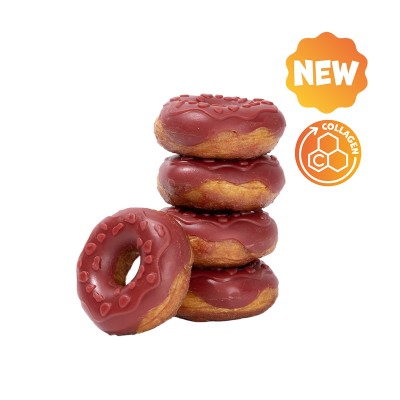 Uniq 50gr Λιχουδιά για Σκύλους Donut Κολλαγόνου με με Πάπια και Φράουλα 7εκ. 10τμχ