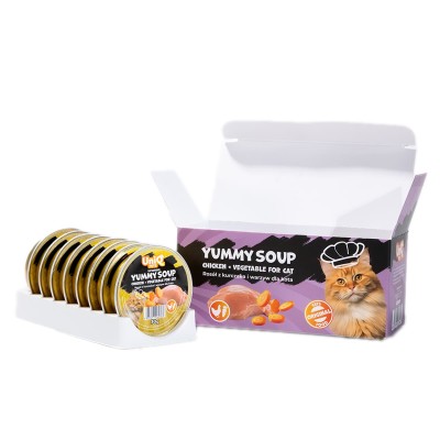 Uniq Yummy Soup 30gr για Γάτες με Κοτόπουλο και Λαχανικά σε Τασάκι 8τμχ