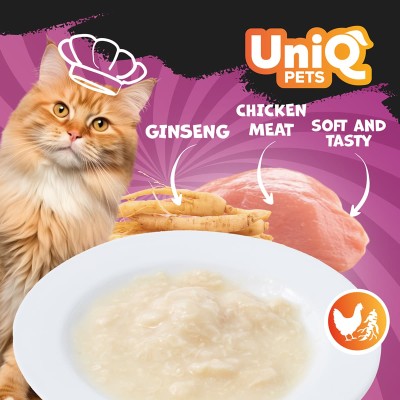 Uniq Yummy Soup 30gr για Γάτες με Κοτόπουλο και Ginseng σε Τασάκι 8τμχ