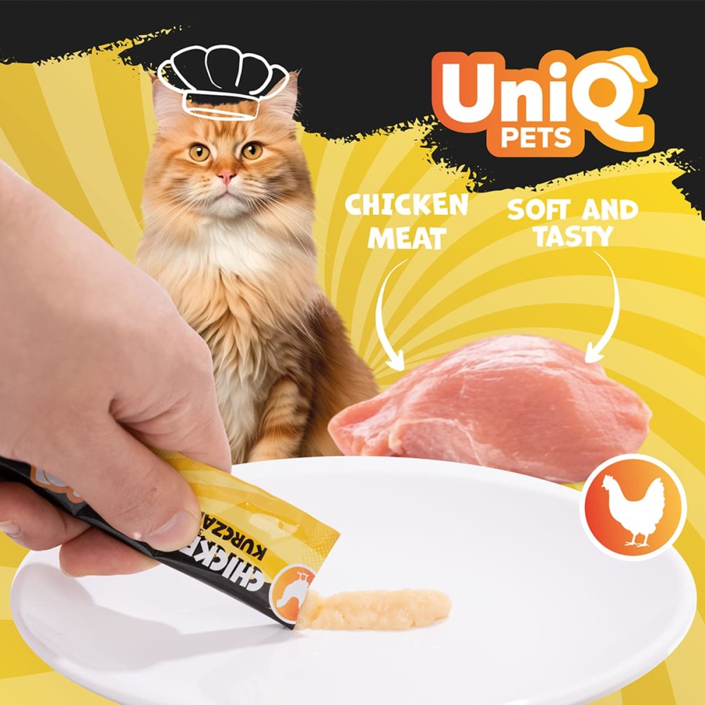 Uniq Yummy Cat Cream 15gr για Γάτες με Κοτόπουλο 50τμχ
