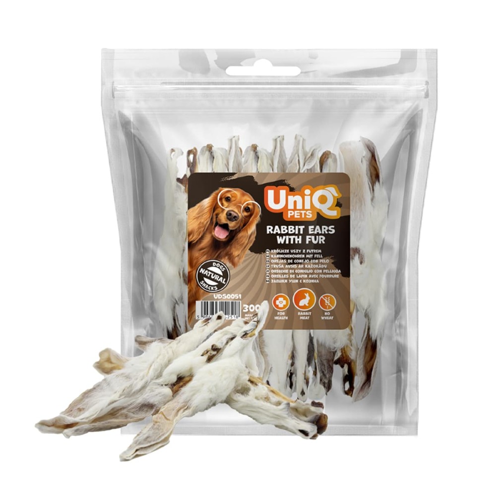 Uniq 300gr Λιχουδιά για Σκύλους Αυτιά Κουνελιού με Γούνα