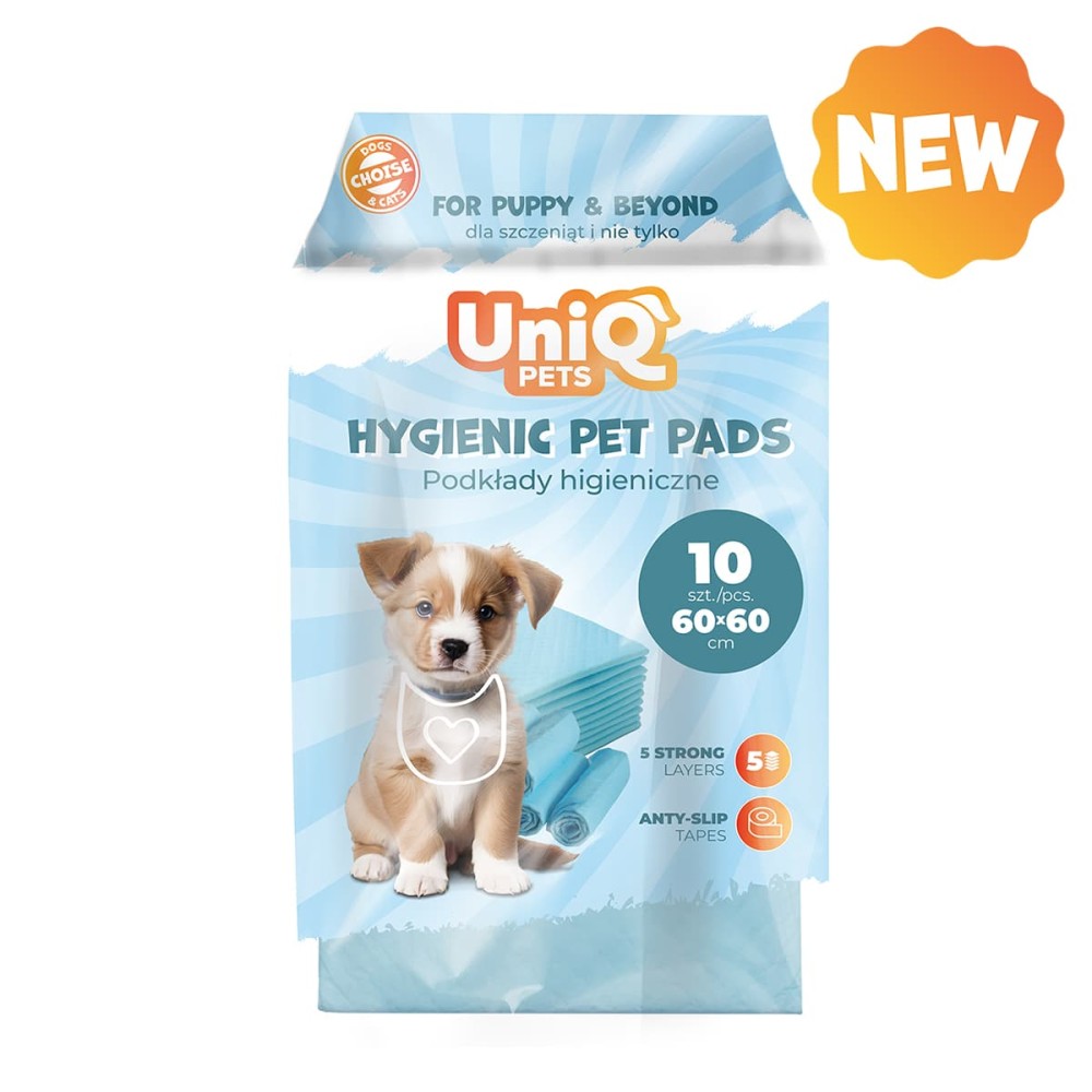 Uniq Πάνες Επιδαπέδιες Σκύλου Μπλε 60x60εκ. 10τμχ