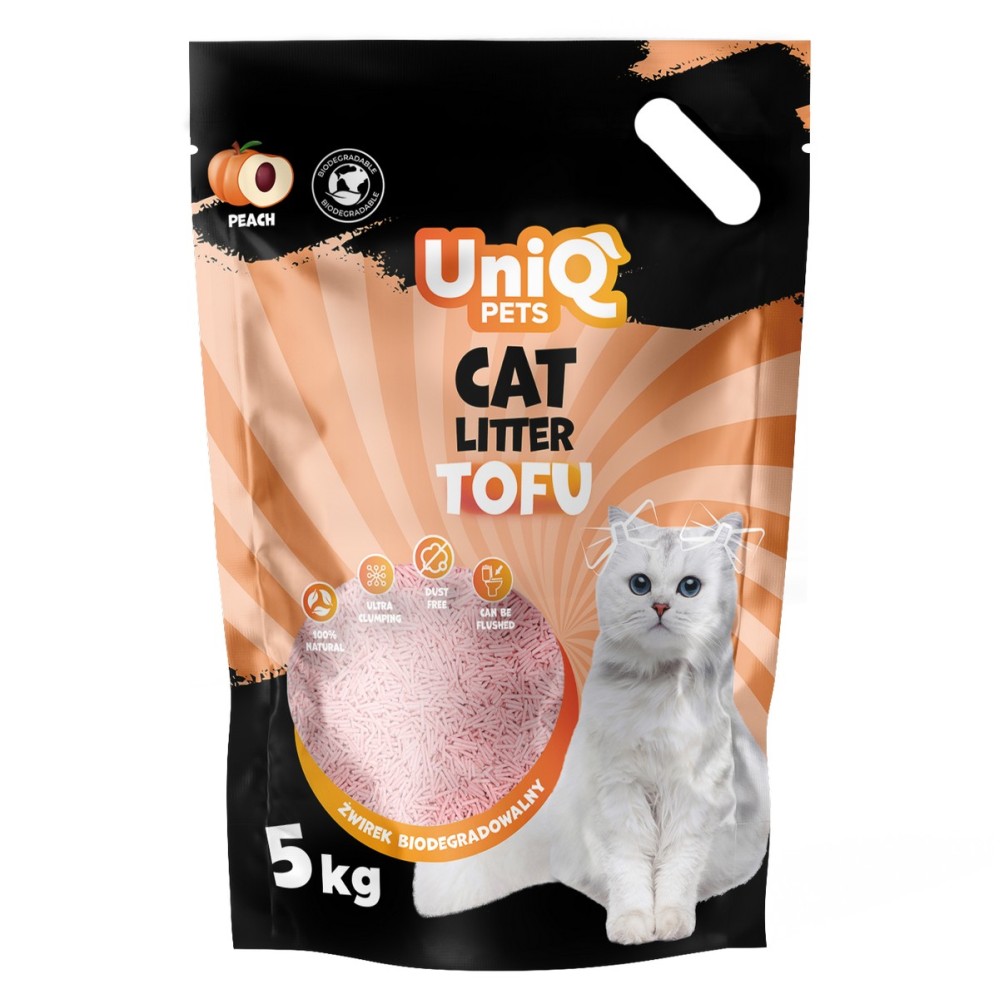 Uniq Pets Βιοδιασπώμενο Τόφου 12 Lt Άμμος Γάτας Ροδάκινο