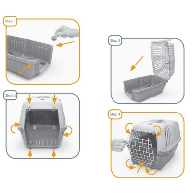 Uniq Pets Κλουβί Μεταφοράς Πρακτικό Μοντέλο 1 Metal Σκούρο Μπλε