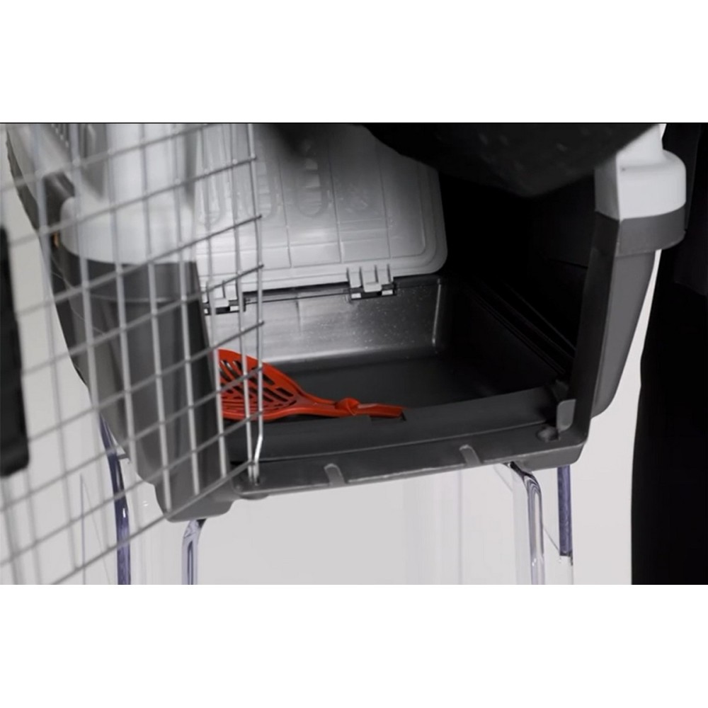 Uniq Pets Κλουβί Μεταφοράς Γάτας Για Ταξίδι Χωρίς Bpa (Δισφαινόλη) Γκρι με Λεκάνη Άμμου Γάτας